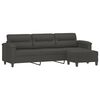vidaXL 3-Sitzer-Sofa mit Hocker Dunkelgrau 210 cm Mikrofasergewebe