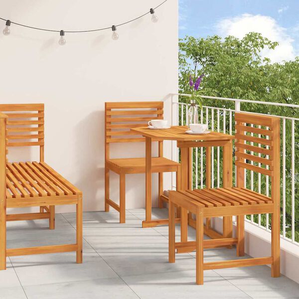 vidaXL Garten Bistro Set 5 pcs Braun Akazie Massivholz