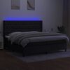 vidaXL Boxspringbett mit Matratze & LED Schwarz 200x200 cm Stoff
