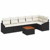 vidaXL Gartensofa-set 7 stk. Schwarz Poly-Rattan