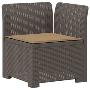 vidaXL 1-Sitzer Garten-Sofa mit Kissen Rattan-Look PP Hellgrau