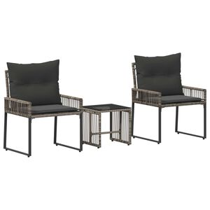 vidaXL Gartenm&ouml;bel Set 7 pcs Grau und Dunkelgrau Poly-Rattan