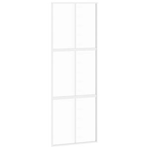 vidaXL Schiebet&uuml;r Wei&szlig; 76x205 cm Hartglas und Aluminium