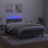 vidaXL Boxspringbett mit Matratze & LED Dunkelgrau 120x190 cm Samt