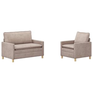 vidaXL Sofa Set 2 stk. Beige Polyester
