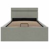 vidaXL Bett mit Bettkasten Hydraulisch LED Hellgrau Stoff 100x200 cm