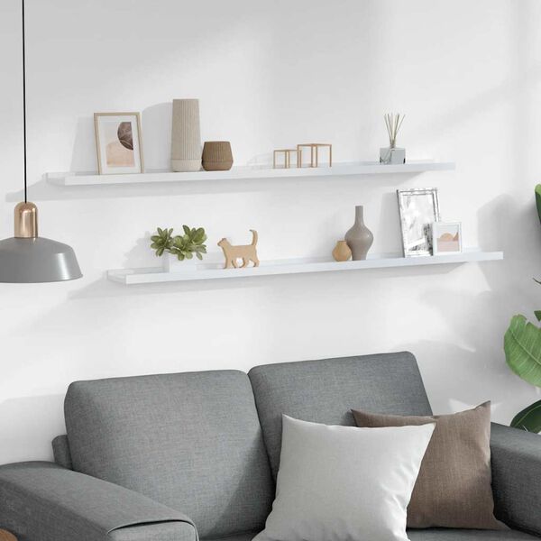 vidaXL Wandregale 2 Stk. Wei&szlig; 115x9x3 cm