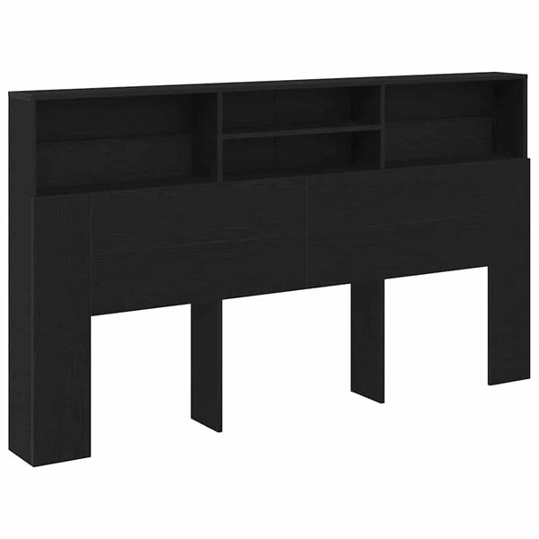 vidaXL Kopfteil Schrank Schwarz Eichen-Optik 180 x 19 x 103,5 cm