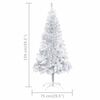 vidaXL K&uuml;nstlicher Weihnachtsbaum Beleuchtung & Kugeln Silber 150 cm