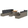 vidaXL Gartensofa-set mit Kissen 11 pcs Grau Poly-Rattan