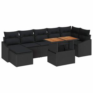 vidaXL Gartensofa-set 8 stk. Schwarz und Braun