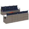 vidaXL Gartensofa-set mit Kissen 9 pcs Grau Poly-Rattan