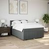 vidaXL Boxspringbett mit Matratze Dunkelgrau 140x190 cm Stoff