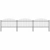 vidaXL Gartenzaun mit Speerspitze Stahl 504 x 150 cm Schwarz