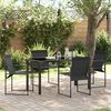 vidaXL Garten Essgruppe 5 pcs Schwarz Pulverbeschichteter Stahl