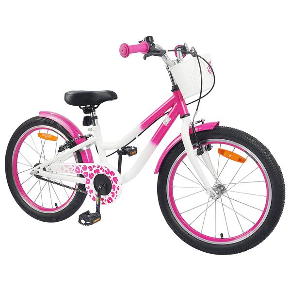 vidaXL Kinderfahrrad 18 Zoll f&uuml;r 5-7 Jahre alt Dunkelrosa