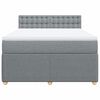 vidaXL Boxspringbett mit Matratze Hellgrau 140x190 cm Stoff