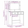 vidaXL Schminktisch mit Tür 2 pcs Braun 40 x 41 x 75 cm Holzwerkstoff