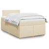 vidaXL Boxspringbett mit Matratze Creme 120x200 cm Stoff
