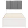 vidaXL Bettgestell mit gepolstertem Kopfteil Hellgrau 75 x 190 cm