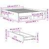 vidaXL Bettgestell mit Schubladen Grau Sonoma 120x190 cm Holzwerkstoff