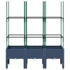 vidaXL Pflanzkübel mit Rankgitter Blaugrau 120x40x142,5 cm PP