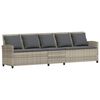 vidaXL Gartensofa mit Kissen Hellgrau Poly Rattan