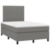 vidaXL Boxspringbett mit Matratze & LED Dunkelgrau 120x200 cm Stoff