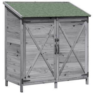 vidaXL Gartenschuppen Grau 106 x 56 x 113,5 cm Massivholz aus Fichte