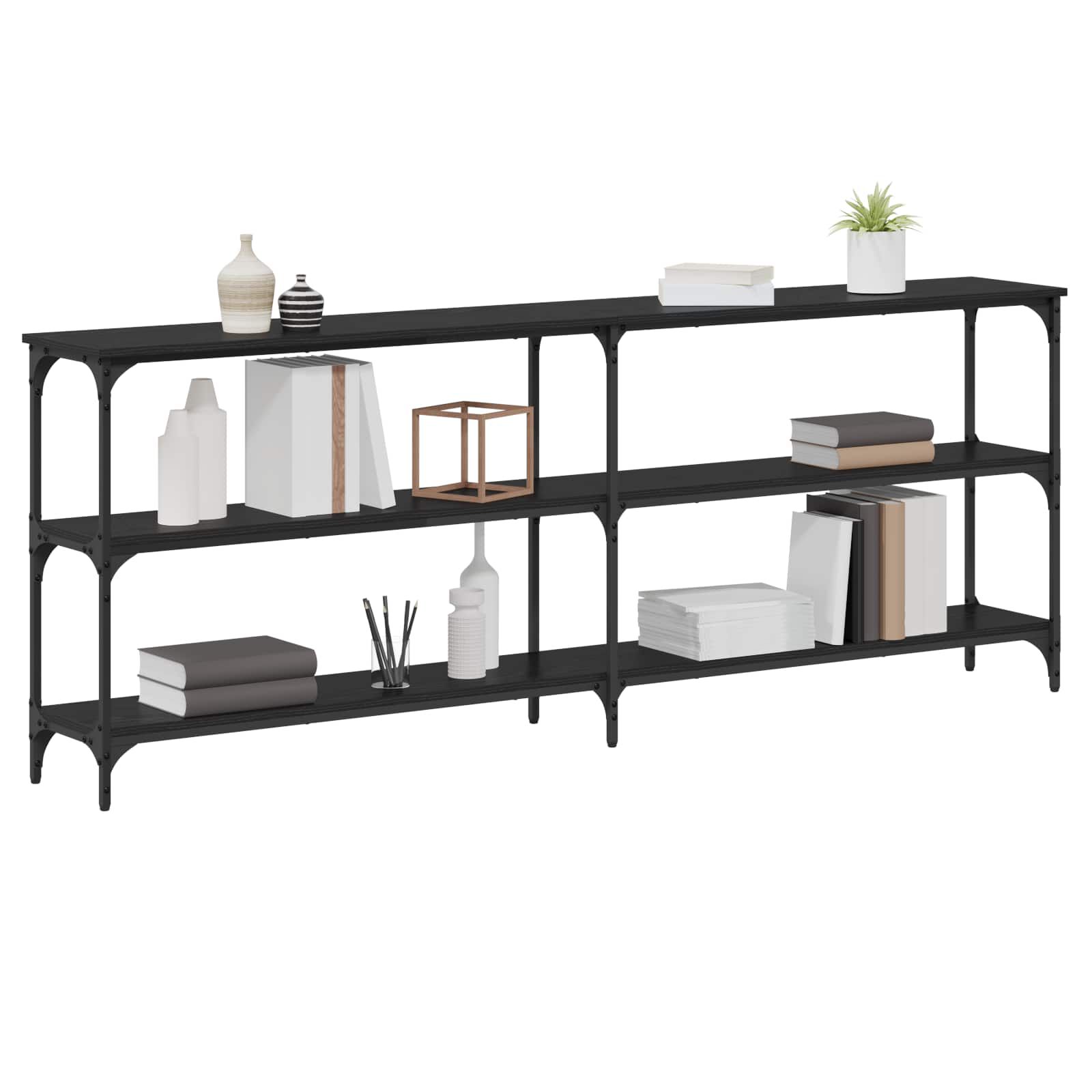VidaXL Konsolentisch Aus Massivholz – 200x29x75 Cm, Industriell, Für Wohnzimmer Oder Büro