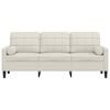 vidaXL 3-Sitzer-Sofa mit Zierkissen Creme 180 cm Samt