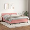 vidaXL Boxspringbett mit Matratze Rosa 180x200 cm Samt