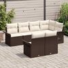 vidaXL Garten-Sofa-Set mit Kissen mit Speicher 7 pcs Braun Poly Rattan