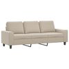 vidaXL 3-Sitzer-Sofa mit Hocker Creme 180 cm Mikrofasergewebe