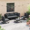 vidaXL Gartensofa-set mit Kissen 5 pcs Schwarz Aluminium