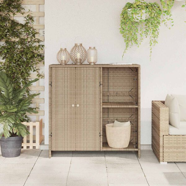 vidaXL Aufbewahrungsschrank mit Regal Beige 100 x 36 x 102 cm Rattan