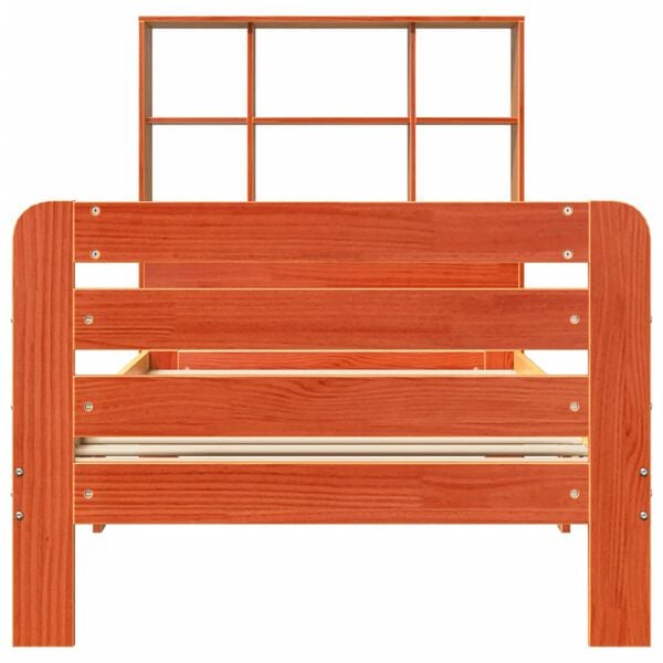 vidaXL Massivholzbett ohne Matratze Wachsbraun 75x190 cm Kiefernholz