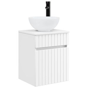 vidaXL Wandmontierte Waschbecken-Vanit&auml;t Wei&szlig; 39 x 35 x 63 cm