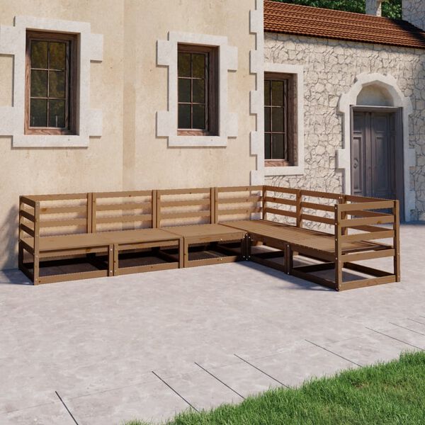 vidaXL 6-tlg. Garten-Lounge-Set Honigbraun Massivholz Kiefer