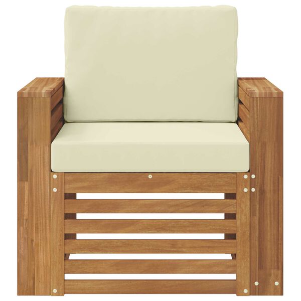 vidaXL Outdoor-Sofagarnitur Massives Akazienholz und Polyester Natur