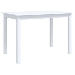 vidaXL Esstisch Wei&szlig; 114x71x75 cm Massivholz Gummibaum