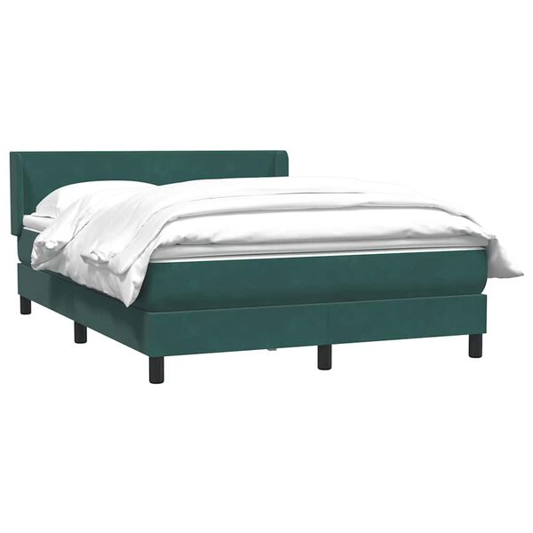 vidaXL Boxspringbett mit Matratze Dunkelgr&uuml;n 160x210 cm Samt