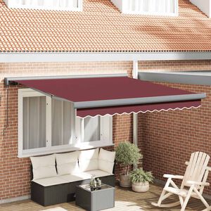 vidaXL Markise Manuell Weinrot 300x250 cm
