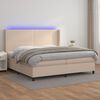 vidaXL Boxspringbett mit Matratze & LED Cappuccino-Braun 200x200cm