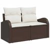 vidaXL Garten-Sofa-Set mit Speicher 7 pcs Braun Poly Rattan