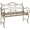 vidaXL Gartenbank 2-Sitzanzahl 114 x 56,5 x 90 cm Stahl Antikbraun