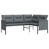 vidaXL Garten-Ecksofa Anthrazit Stahl und Textilene