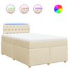 vidaXL Boxspringbett mit Matratze Creme 120x200 cm Stoff