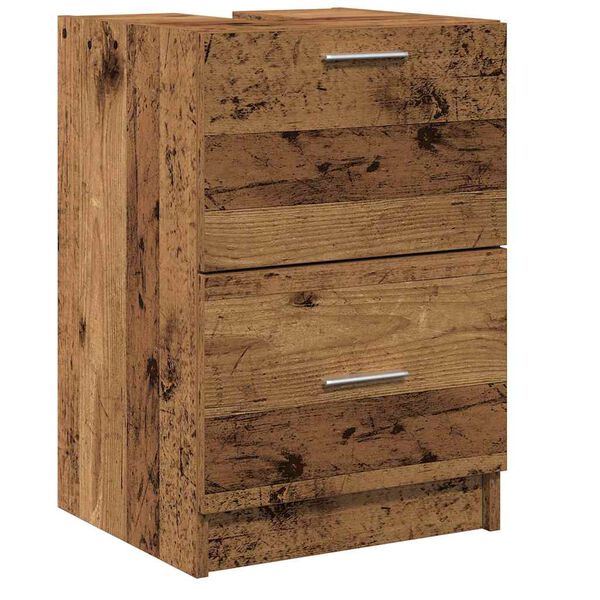 vidaXL Badezimmerschrank mit T&uuml;r Altholz 40 x 37 x 59 cm Holzwerkstoff