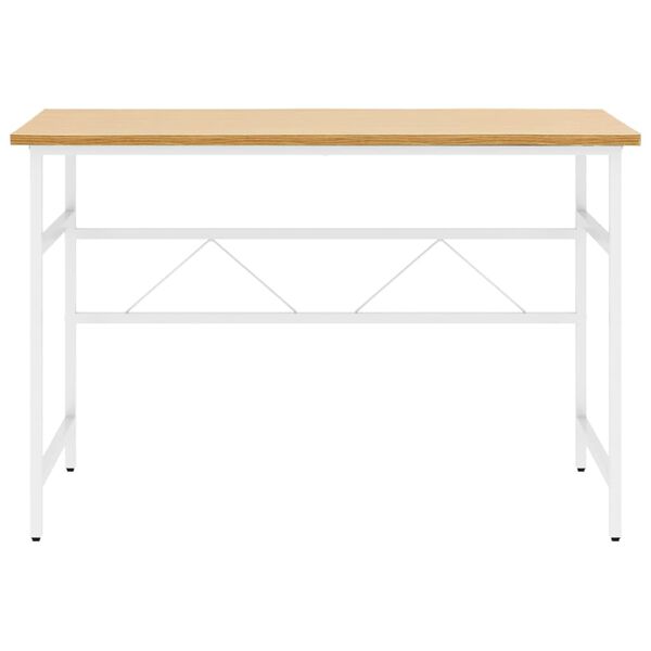 vidaXL Computertisch Wei&szlig; und Eiche Hell 105x55x72 cm MDF und Metall